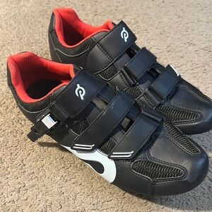 Peloton Black and Red Sneakers with Breathable Mesh
